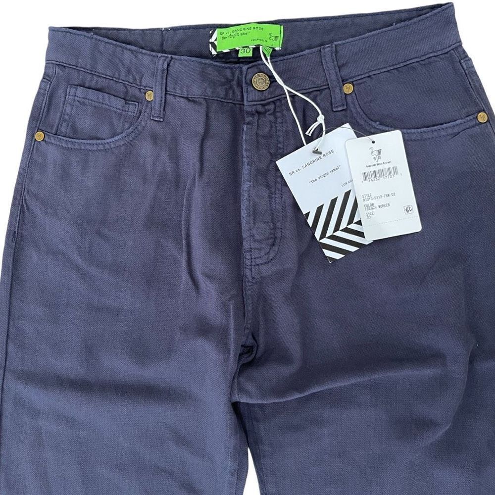 Sandrine Rose Free People Women's Navy French Worker Denim Jeans Size 30 - Picture 2 of 12